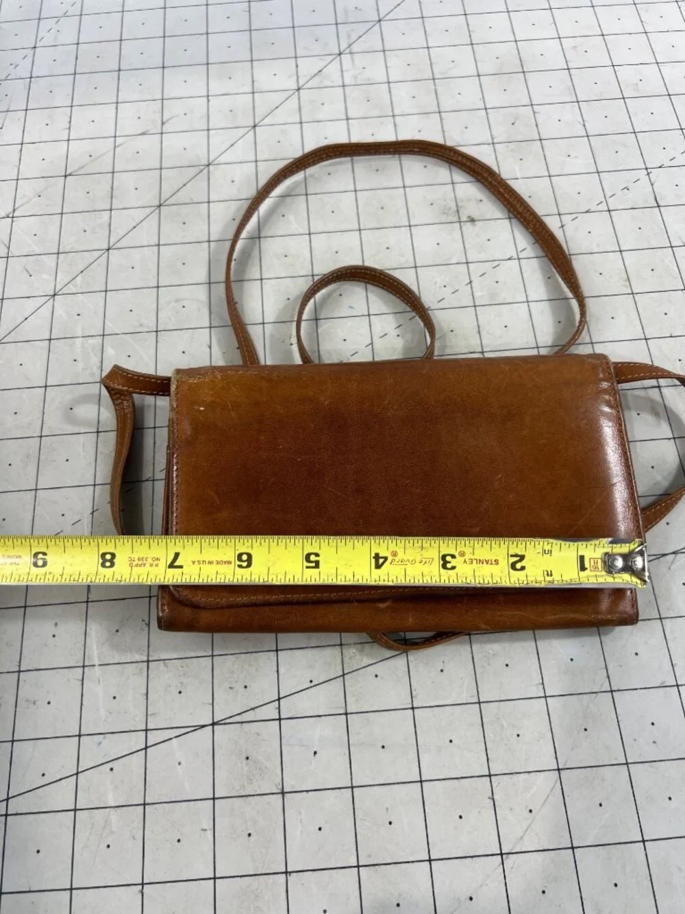 G.H. Bass & Co. Brown Leather Wallet Crossbody Bag Full Grain Leather vintage - Picture 8 of 10